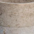 Freistehendes Badezimmer-Waschbecken in Marmor-Elfenbein-Finish Zylindrische Form - Cremino Viadurini