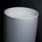 Freistehendes Badezimmer-Waschbecken aus weißem Harz mit zylindrischer Form - Libertine Viadurini