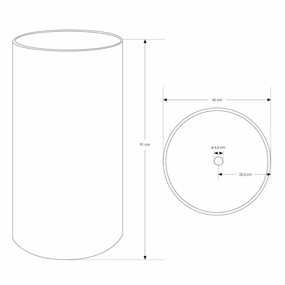 Freistehendes Badezimmer-Waschbecken aus weißem Harz mit zylindrischer Form - Libertine Viadurini