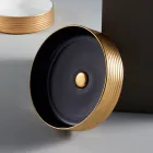 Waschbecken aus handgedrehtem Feinsteinzeug, hergestellt in Italien – Darts Viadurini