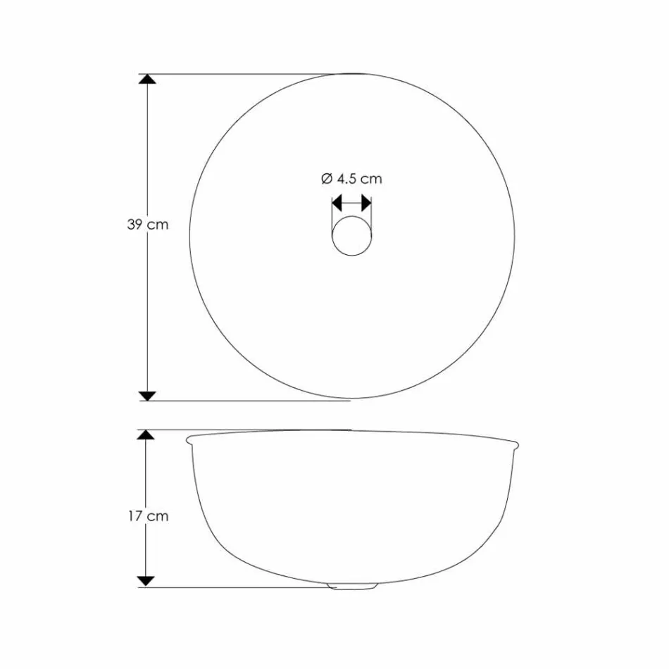 Rundes Aufsatzwaschbecken aus gehämmertem Chrommessing - Diamond Viadurini
