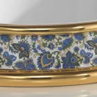 Halbeinbauwaschbecken aus Schamott und Gold made in Italy, Manilo Viadurini