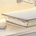 Halbeinbauwaschbecken aus Schamott und Platin, hergestellt in Italien, Guido Viadurini
