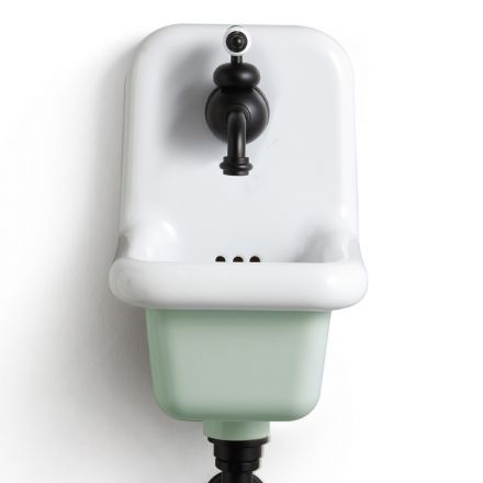 Wandhängendes Badezimmer-Waschbecken aus farbiger Keramik Modernes Design 26 cm - Jordan Viadurini