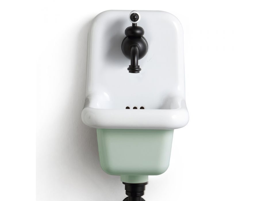 Wandhängendes Badezimmer-Waschbecken aus farbiger Keramik Modernes Design 26 cm - Jordan Viadurini