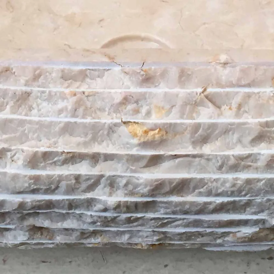 Cora ovales weißes Waschbecken, handgefertigt Viadurini