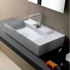 Keramik Waschbecken Arbeitsplatte modernes Design in Italien gemacht Sonne 65x40 cm Viadurini