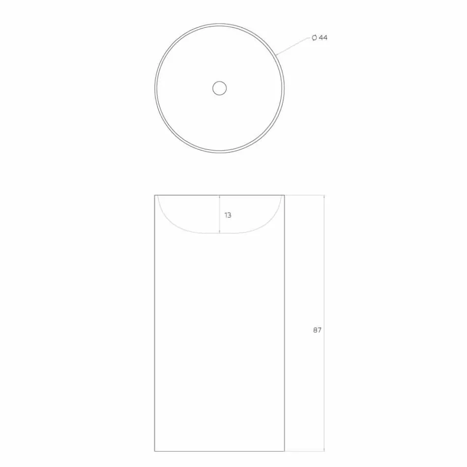 In Italien hergestelltes, zylindrisches freistehendes Bodenwaschbecken, Rumo Viadurini