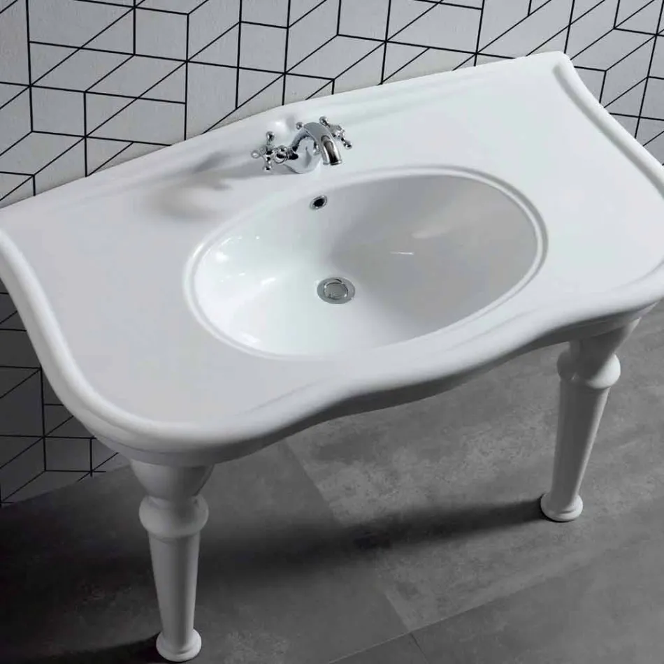 Waschbecken mit Beinen oder ohne Keramik L 110 cm von Design Avise Viadurini