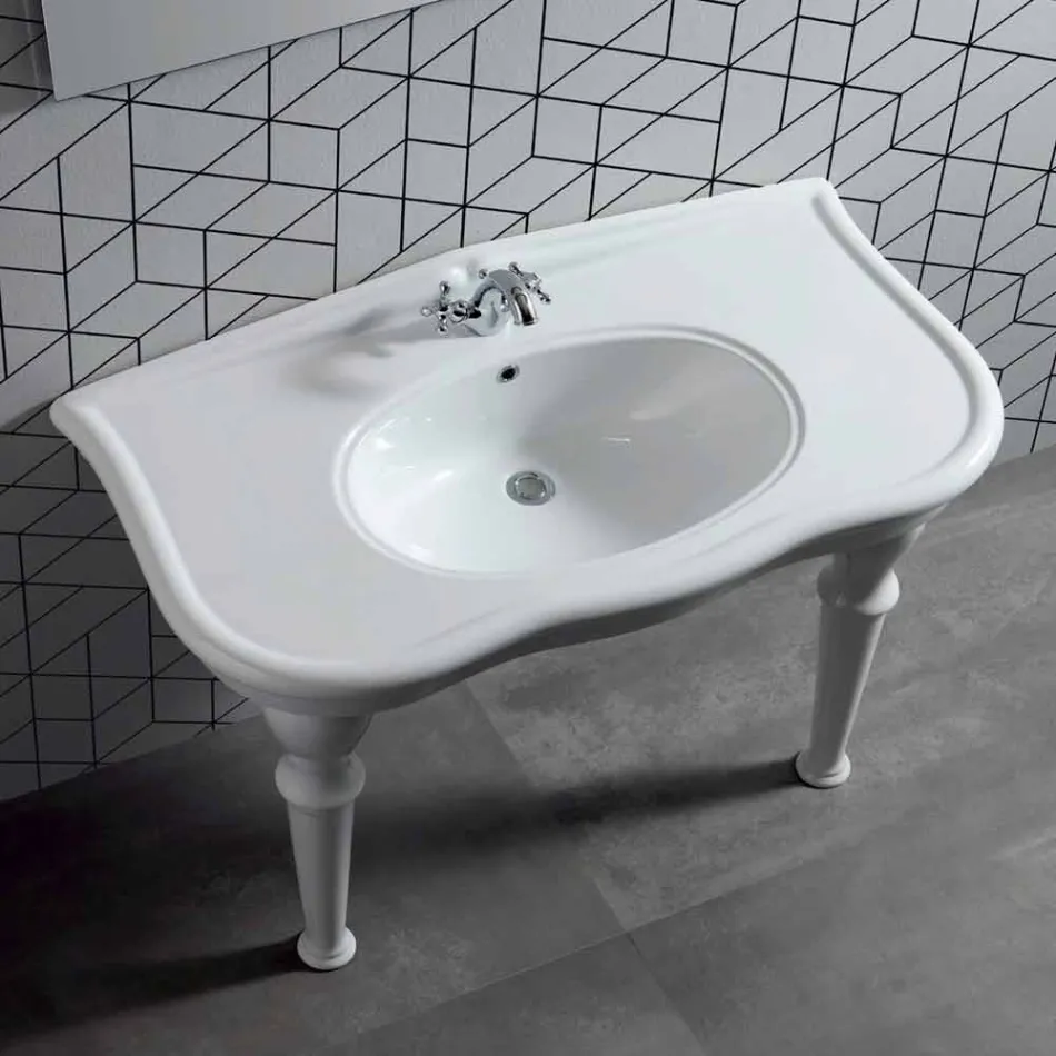 Waschbecken mit Beinen oder ohne Keramik L 110 cm von Design Avise Viadurini