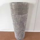 Konisches Säulenwaschbecken aus Naturstein Iga, Einzelstück Viadurini