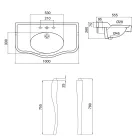 Vintage-Konsolenwaschbecken mit Doppelbecken und Keramikfüßen, hergestellt in Italien – Paulina Viadurini