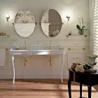 Vintage-Konsolenwaschbecken mit Doppelbecken und Keramikfüßen, hergestellt in Italien – Paulina Viadurini