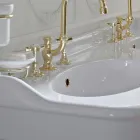 Vintage-Konsolenwaschbecken mit Doppelbecken und Keramikfüßen, hergestellt in Italien – Paulina Viadurini