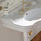 Vintage-Konsolenwaschbecken mit Doppelbecken und Keramikfüßen, hergestellt in Italien – Paulina Viadurini