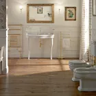 Vintage-Konsolenwaschbecken mit Doppelbecken und Keramikfüßen, hergestellt in Italien – Paulina Viadurini