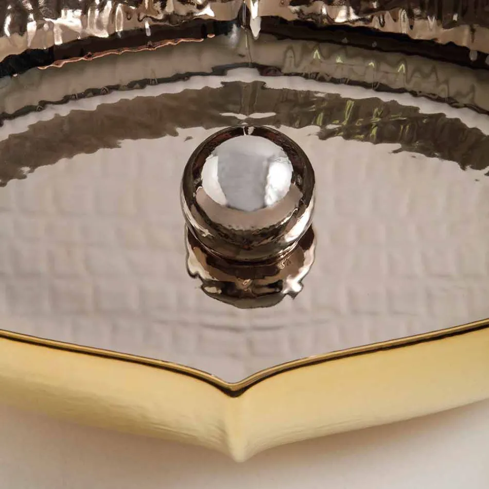 Arbeitsplatte aus Keramik und Gold Aufsatzwaschtisch in Italien Oscar-Design gemacht Viadurini