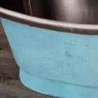 Waschbecken fertig in weiß Eisen und verdigris Cala Viadurini