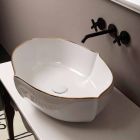 Countertop Design Keramik Weißgold Waschbecken in Italien Oscar gemacht Viadurini
