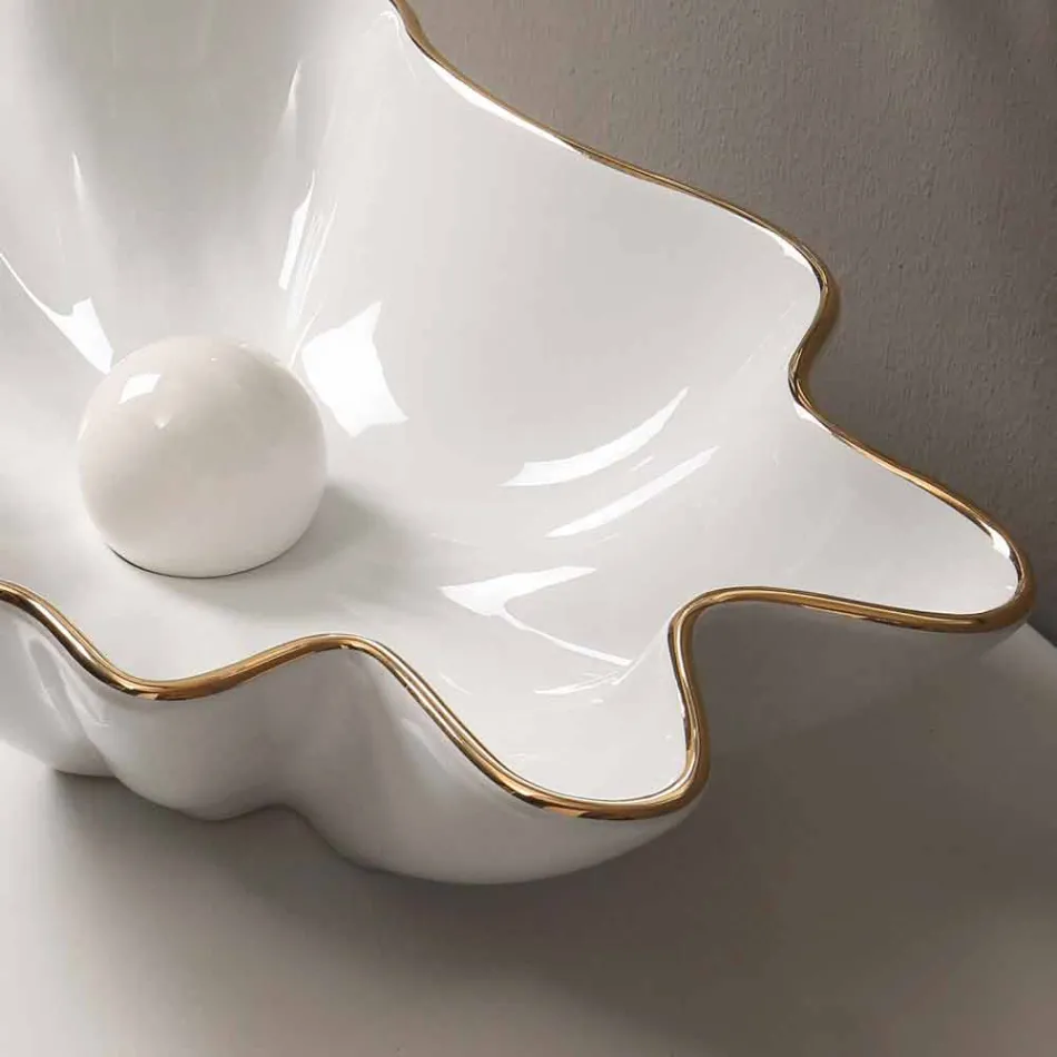 Countertop Design Keramik Weißgold Waschbecken in Italien Rayan gemacht Viadurini