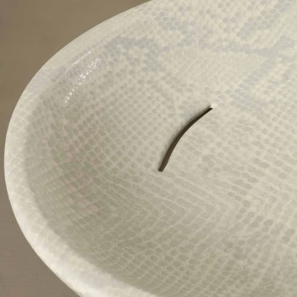 Weißes Design Waschbecken aus Keramik Python in Italien glänzend gemacht Viadurini