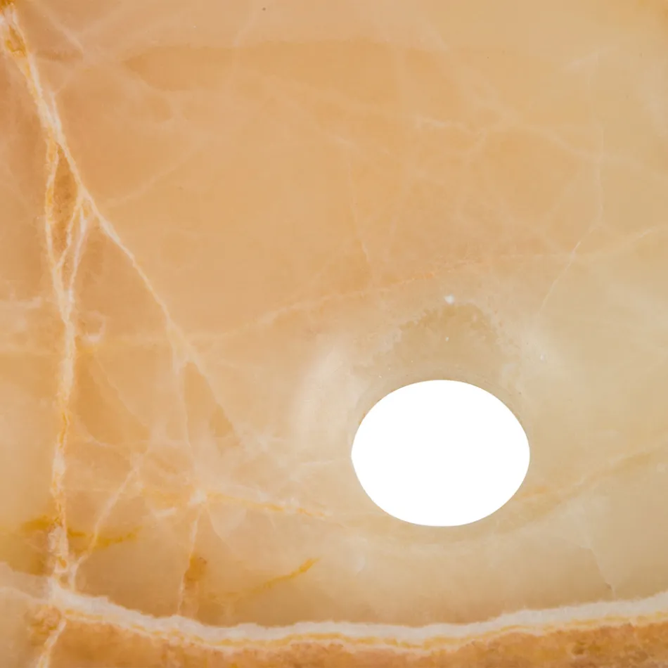 Design-Aufsatzwaschbecken aus Lana-Onyxstein, handgefertigt Viadurini