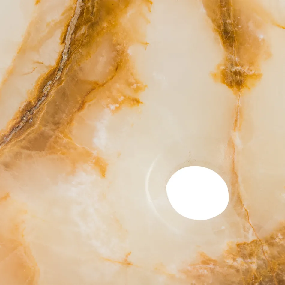 Design-Aufsatzwaschbecken aus Lana-Onyxstein, handgefertigt Viadurini