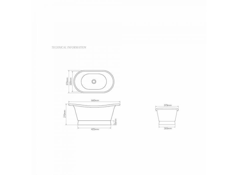 Waschbecken Design-Unterstützung komplett aus Messing Calla