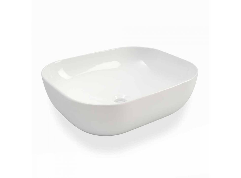 Modernes Design Aufsatzwaschbecken aus weißer Keramik Made in Italy - Turku Viadurini