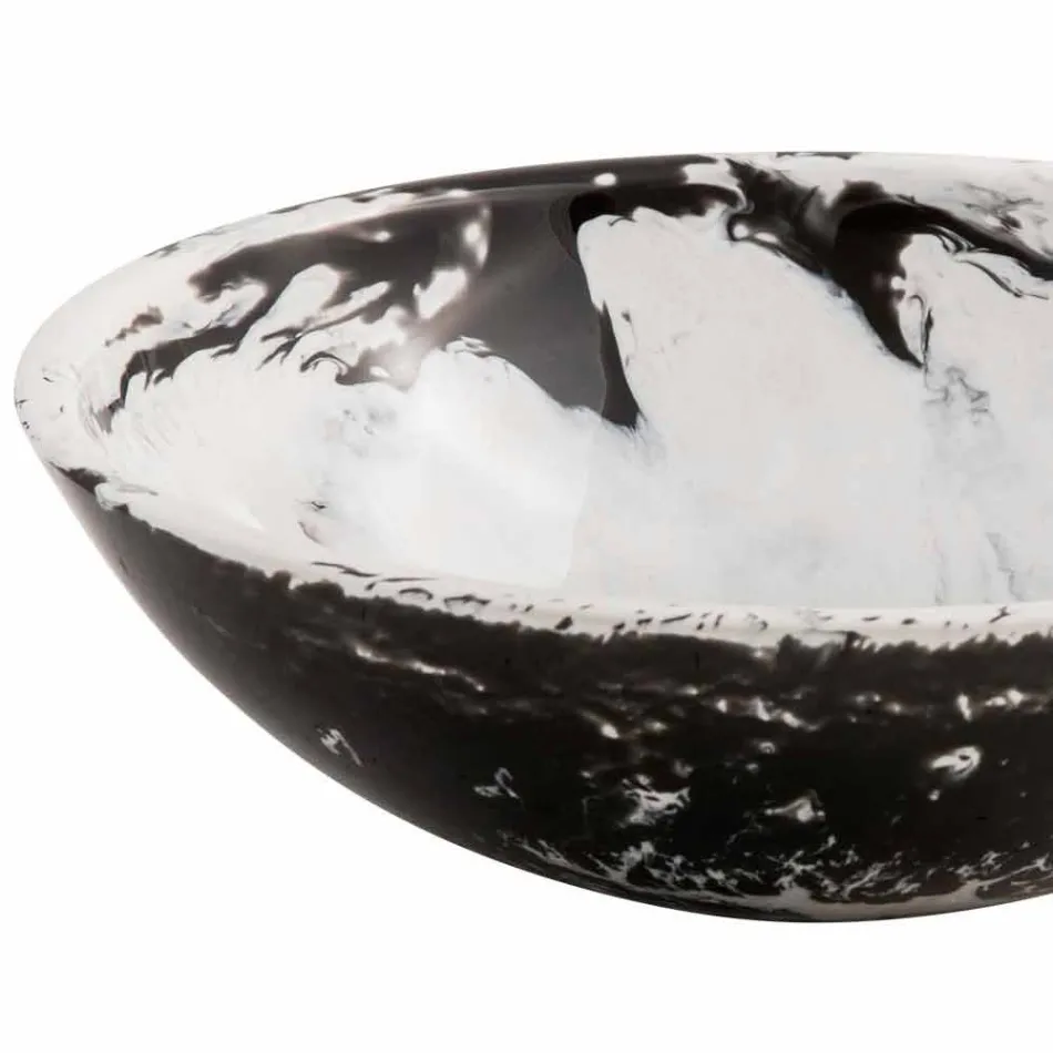 Rundes Design-Waschbecken aus Kunstharz, Bussoleno Viadurini