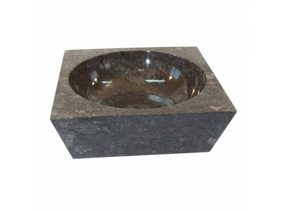 Waschbecken Unterstützung graue Quadrat Naturstein Jiny Viadurini