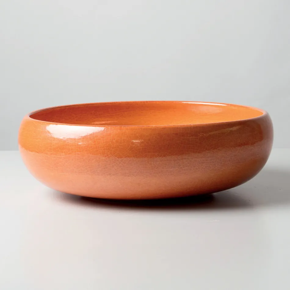 Raku-Ton-Waschtischplatte mit metallischem Craquelé-Glanz – Prisma Viadurini