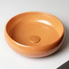 Raku-Ton-Waschtischplatte mit metallischem Craquelé-Glanz – Prisma Viadurini