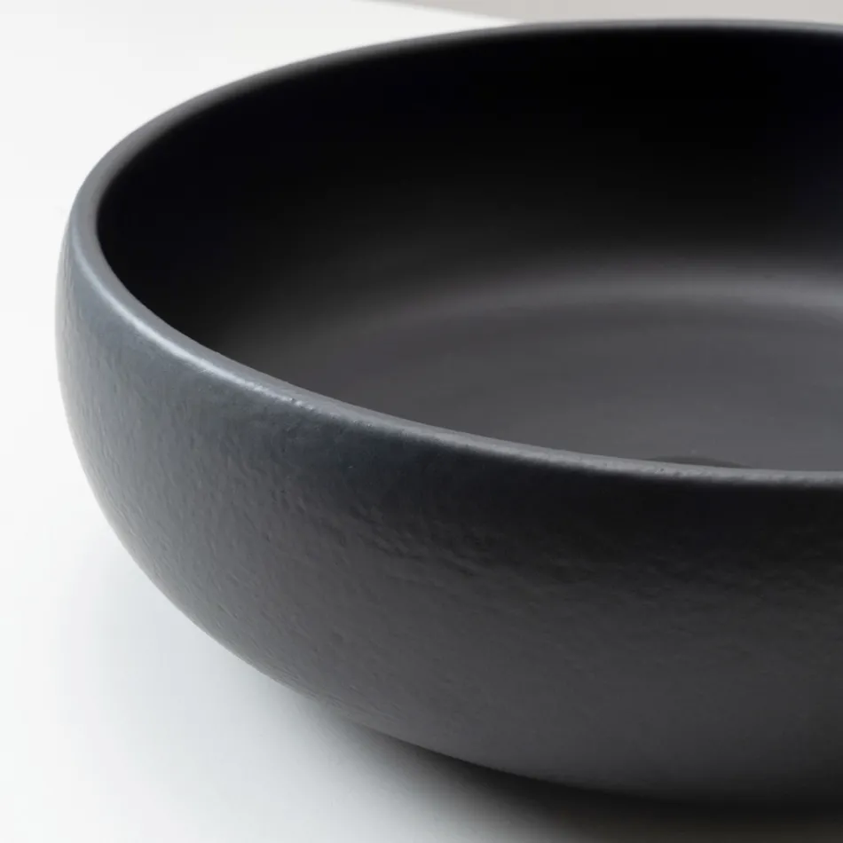 Raku-Ton-Waschtischplatte mit metallischem Craquelé-Glanz – Prisma Viadurini