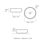 Handgedrehtes Raku-Ton-Waschbecken für die Arbeitsplatte aus Metall - Prisma Viadurini