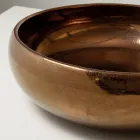 Handgedrehtes Raku-Ton-Waschbecken für die Arbeitsplatte aus Metall - Prisma Viadurini