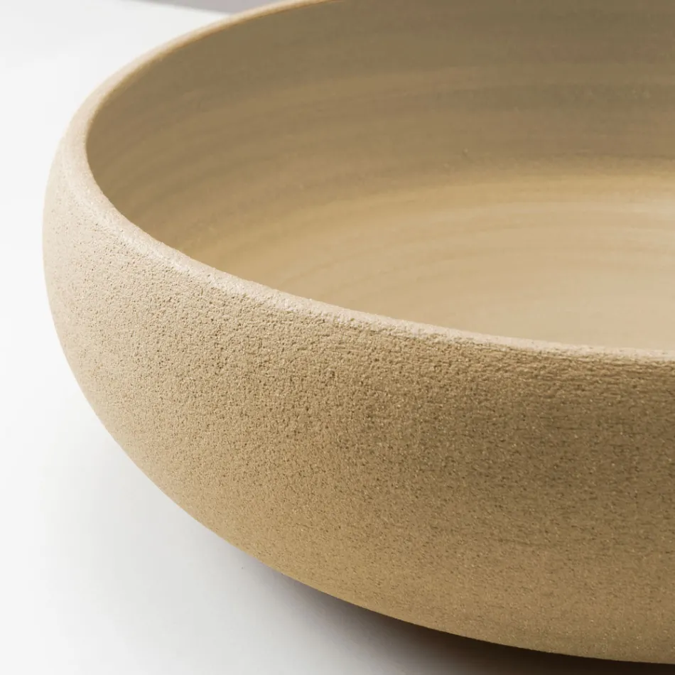 Aufsatzspüle aus dunklem oder ockerfarbenem feuerfestem Ton - Prisma Viadurini