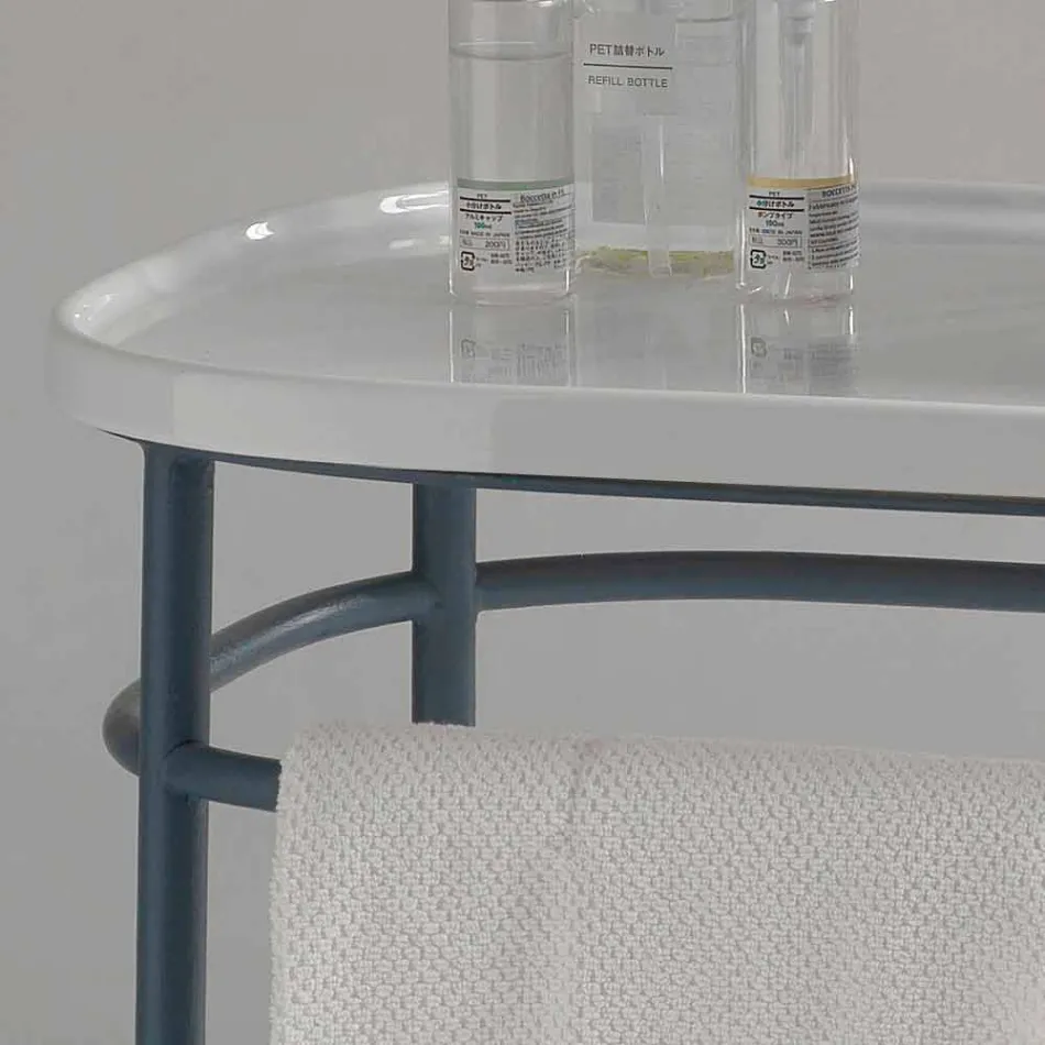 Waschbecken in voller Keramik-Metall-Basis Marta Viadurini