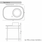 Waschbecken in voller Keramik-Metall-Basis Marta Viadurini