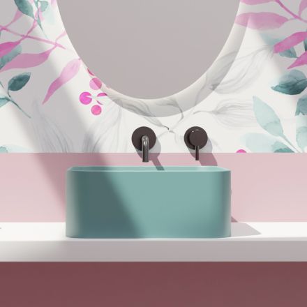 Aufsatzwaschbecken aus Keramik mit Ablaufgarnitur, hergestellt in Italien – Box Viadurini