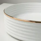 Aufsatzspüle aus Feinsteinzeug mit emailliertem Rand - Vibration Viadurini