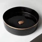 Aufsatzspüle aus Feinsteinzeug mit emailliertem Rand - Vibration Viadurini