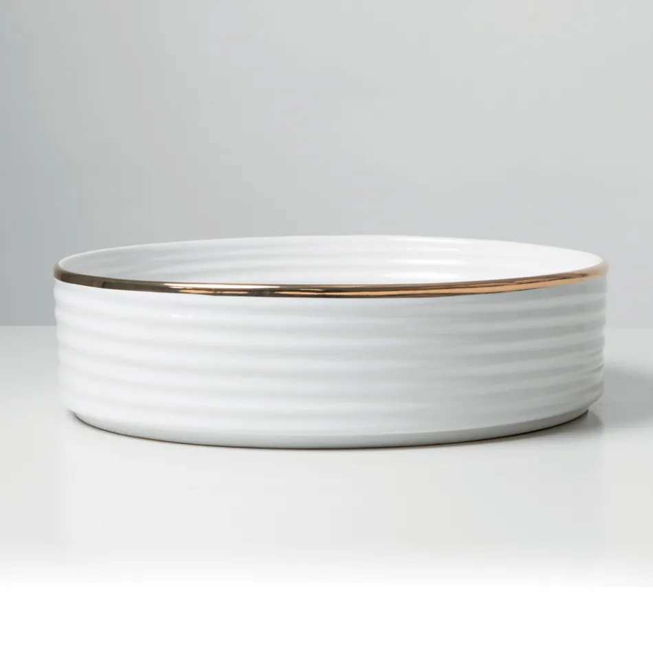 Aufsatzspüle aus Feinsteinzeug mit emaillierter Kante - Vibration Viadurini