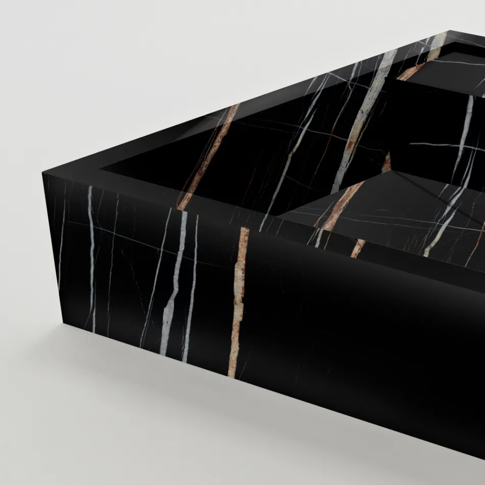 Aufsatzwaschbecken aus Feinsteinzeug in Marmoroptik, hergestellt in Italien – Cervia Viadurini