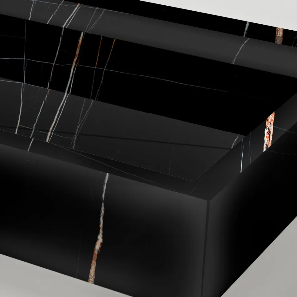 Aufsatzwaschbecken aus Feinsteinzeug in Marmoroptik, hergestellt in Italien – Cervia Viadurini