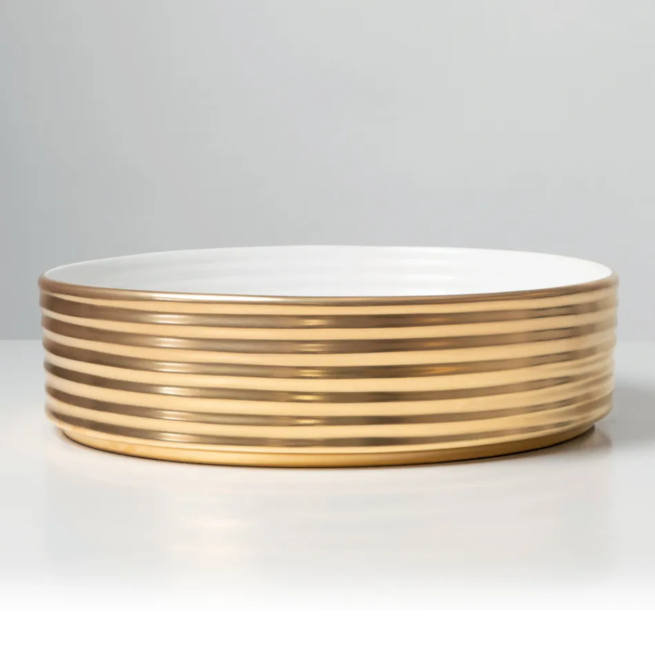 Aufsatzwaschbecken aus gewelltem Feinsteinzeug, hergestellt in Italien - Vibrazione Viadurini