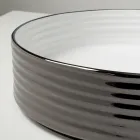 Aufsatzwaschbecken aus gewelltem Feinsteinzeug, hergestellt in Italien - Vibrazione Viadurini