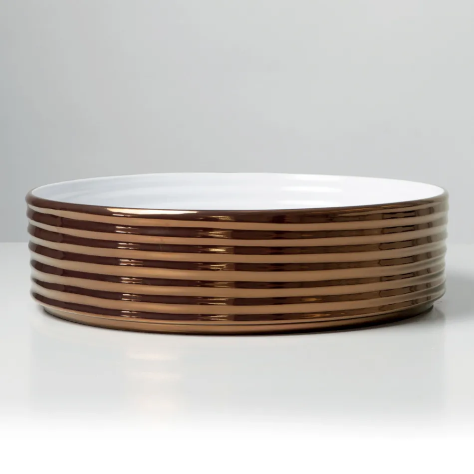 Aufsatzwaschbecken aus gewelltem Feinsteinzeug, hergestellt in Italien - Vibrazione Viadurini