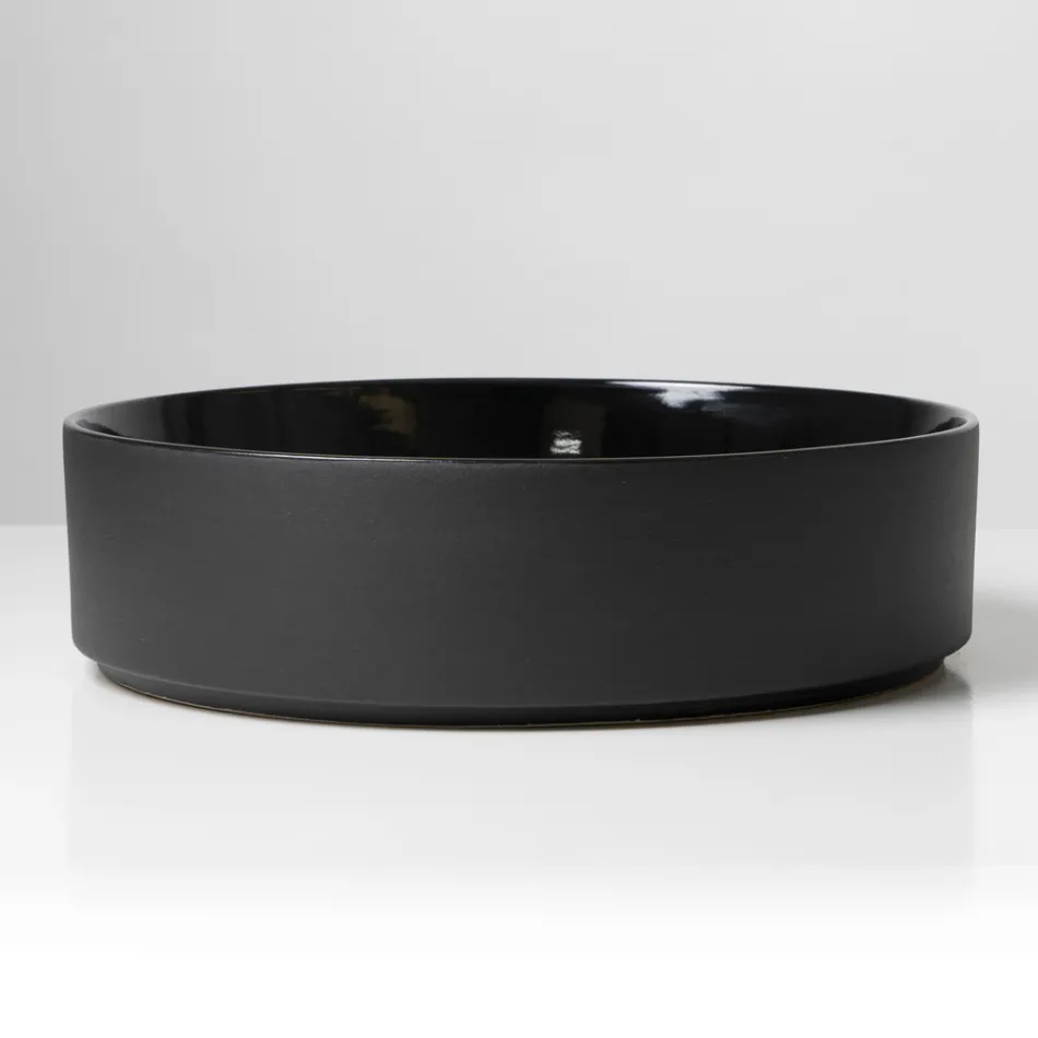 Halo Aufsatzwaschbecken aus handgedrehtem Feinsteinzeug, hergestellt in Italien Viadurini