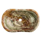 Aufsatzwaschbecken aus Leila-Onyxstein, handgefertigtes Einzelstück Viadurini